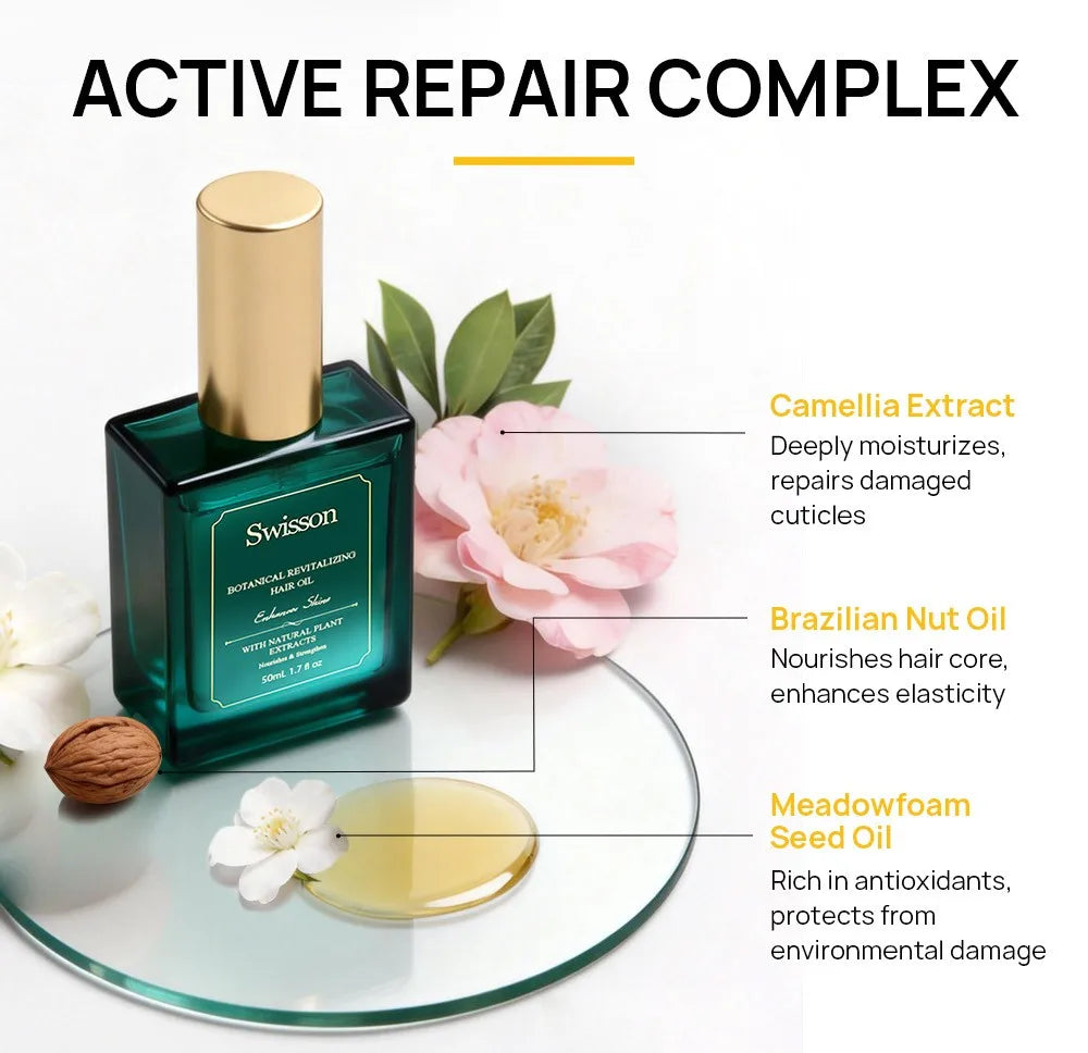 SWISSON Hair Care Oil - shine result